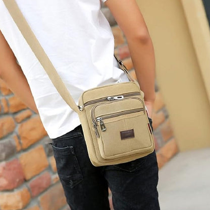 Retro Style Men's Canvas Messenger and Crossbody Satchel Bag_3