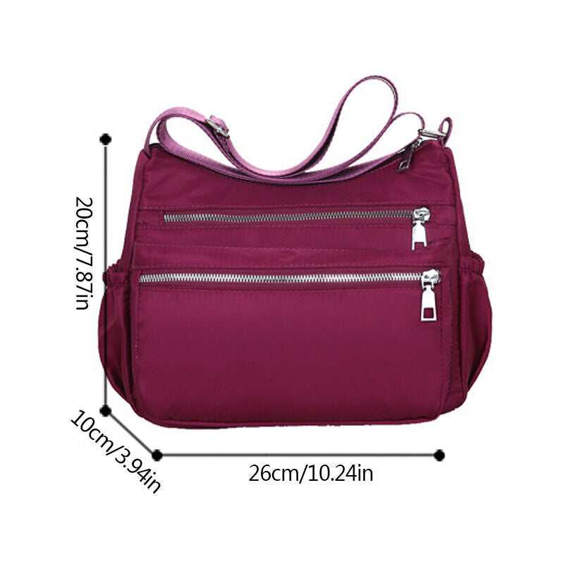 Waterproof Multi Pocket Nylon Women’s Shoulder, Cross Body, Messenger and Travel Handbag_8