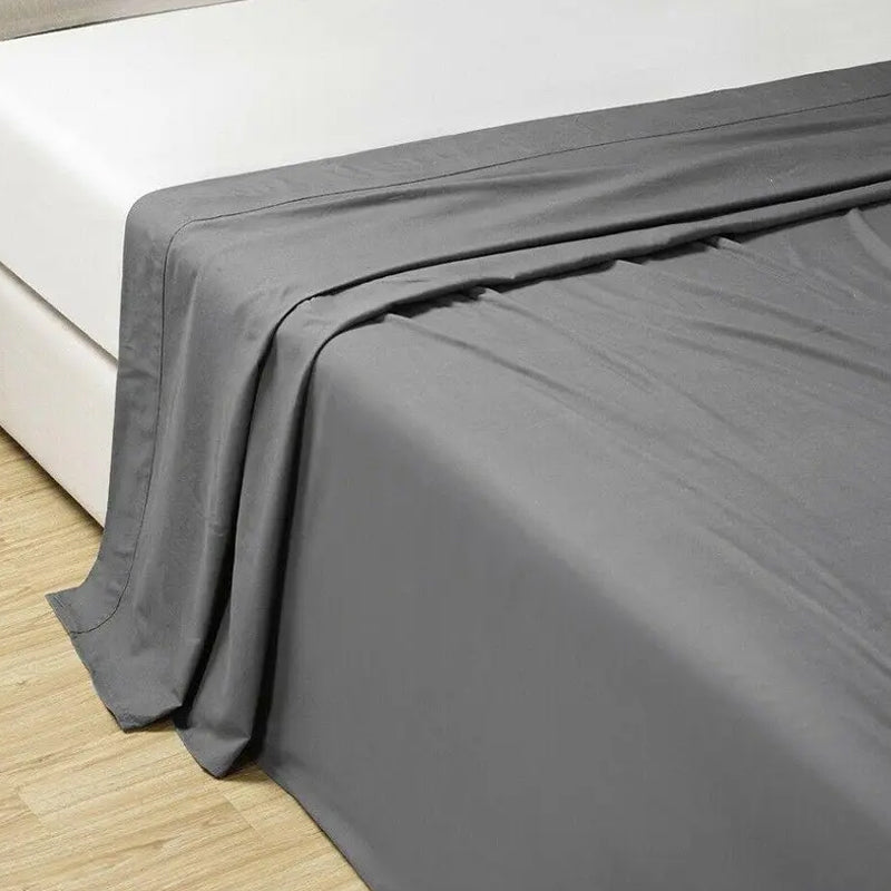 2000TC Washed Cotton Breathable Flat Fitted Bedsheet and Pillowcase Set_11