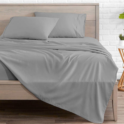 2000TC Washed Cotton Breathable Flat Fitted Bedsheet and Pillowcase Set_5