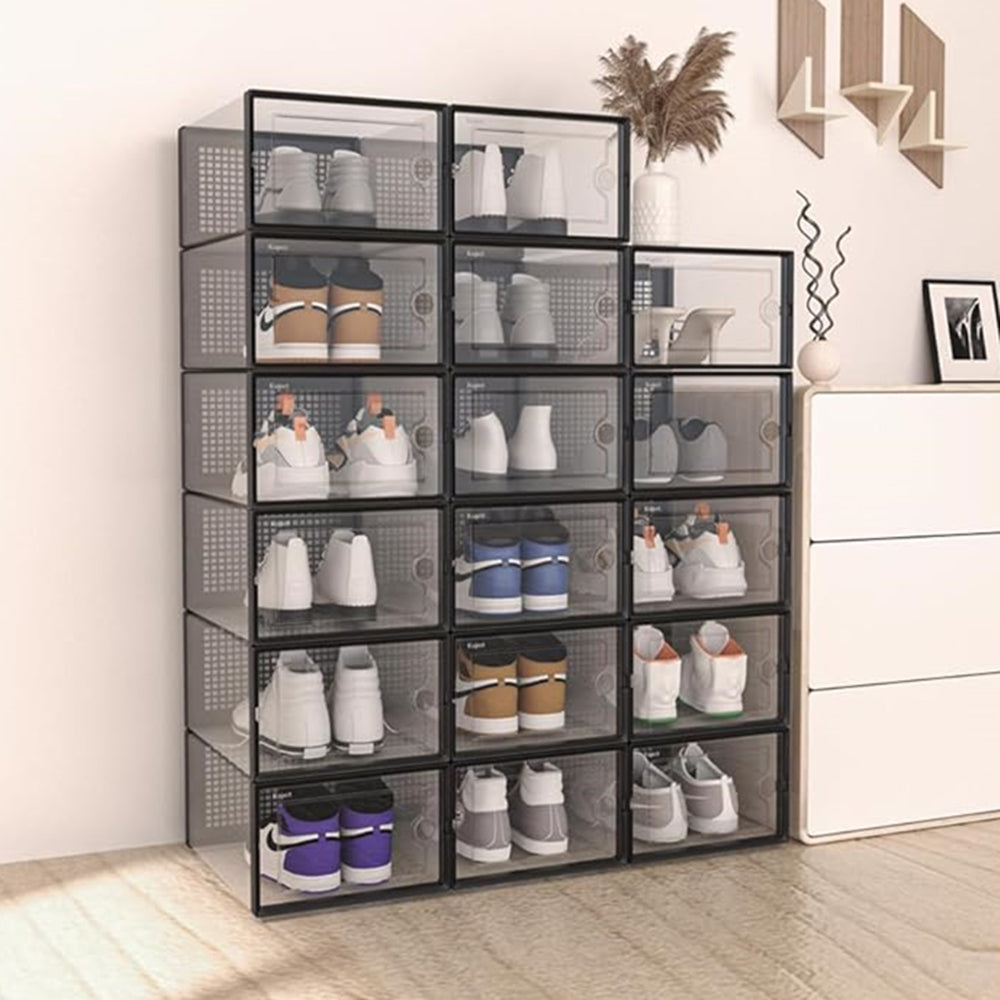 STORFEX 6/12 Pack Stackable Shoe Organizers Storage Boxes - The Grand Bazaar of Australia