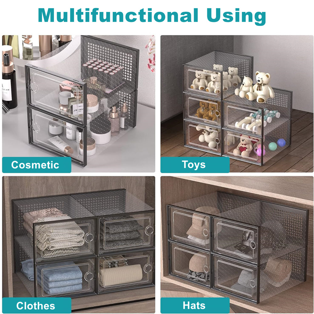 STORFEX 6/12 Pack Stackable Shoe Organizers Storage Boxes - The Grand Bazaar of Australia