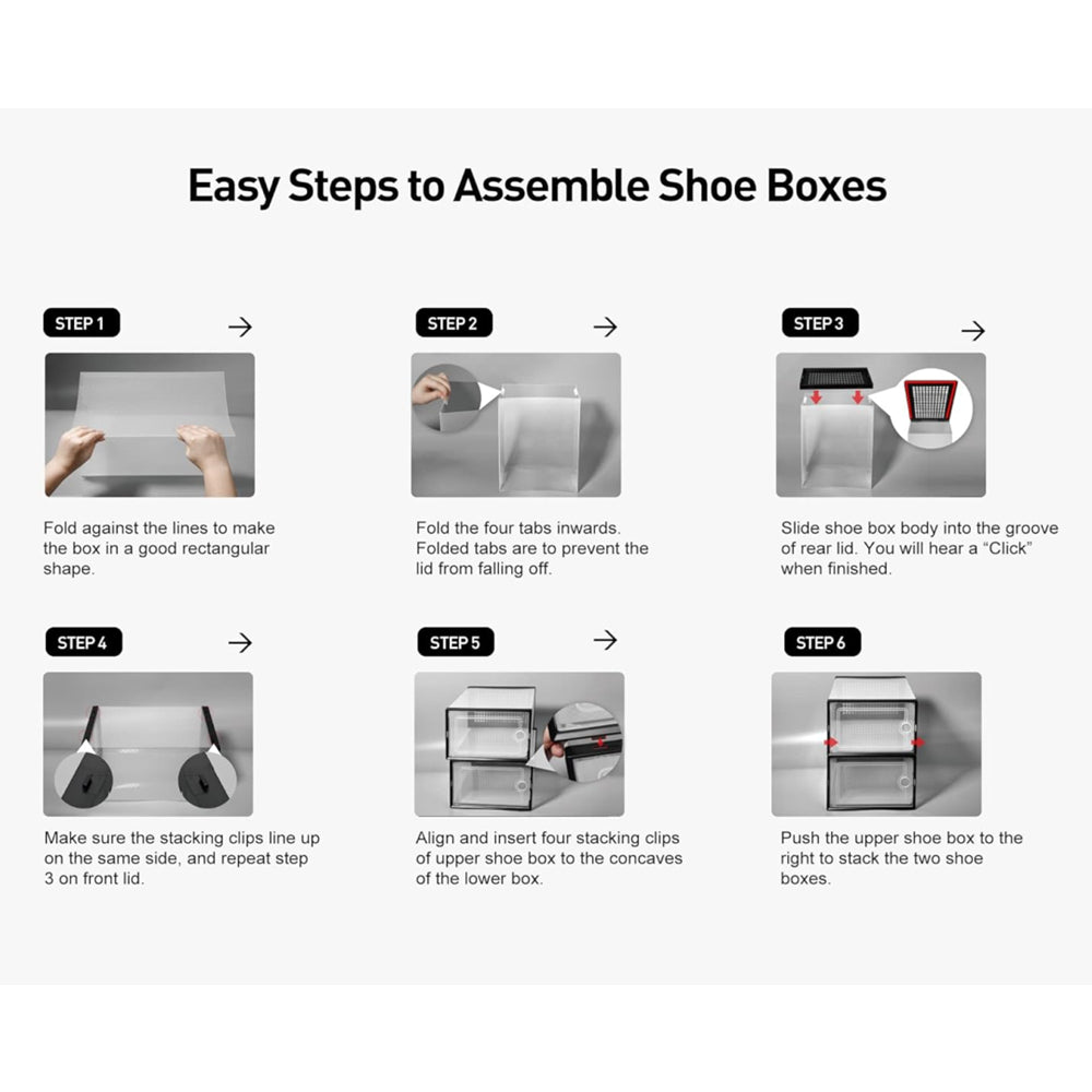 STORFEX 6/12 Pack Stackable Shoe Organizers Storage Boxes - The Grand Bazaar of Australia
