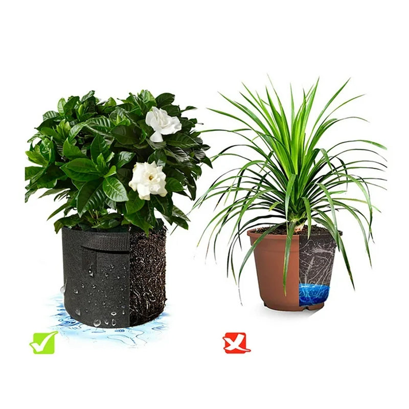 Non-Woven Fabric Reusable and Breathable Growing Planter Pots in 5, 10, and 20 Gallon - The Grand Bazaar of Australia