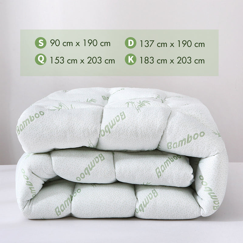 Thick and Breathable Natural Bamboo Mattress Topper Soft Quilted Bed Protector - The Grand Bazaar of Australia