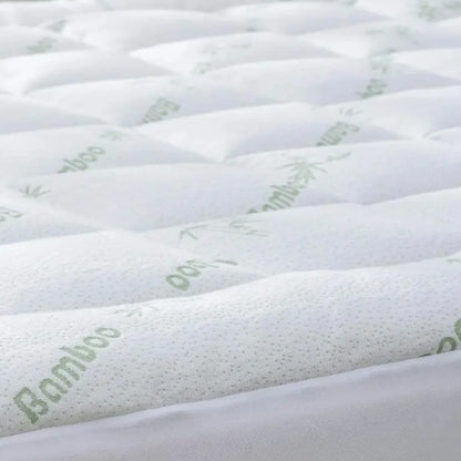 Thick and Breathable Natural Bamboo Mattress Topper Soft Quilted Bed Protector - The Grand Bazaar of Australia