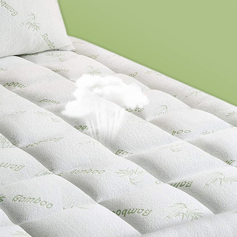 Thick and Breathable Natural Bamboo Mattress Topper Soft Quilted Bed Protector - The Grand Bazaar of Australia