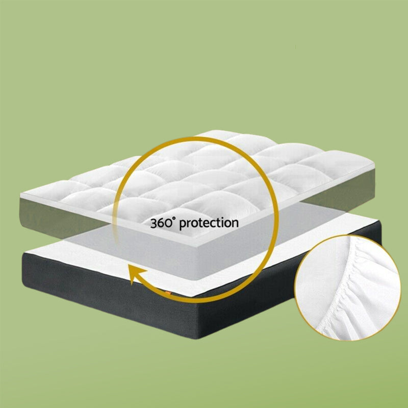 Thick and Breathable Natural Bamboo Mattress Topper Soft Quilted Bed Protector - The Grand Bazaar of Australia