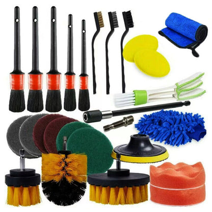 27PCS Drill Brush Attachments Car Detailing Brush Kit for Auto Exterior Interior_1