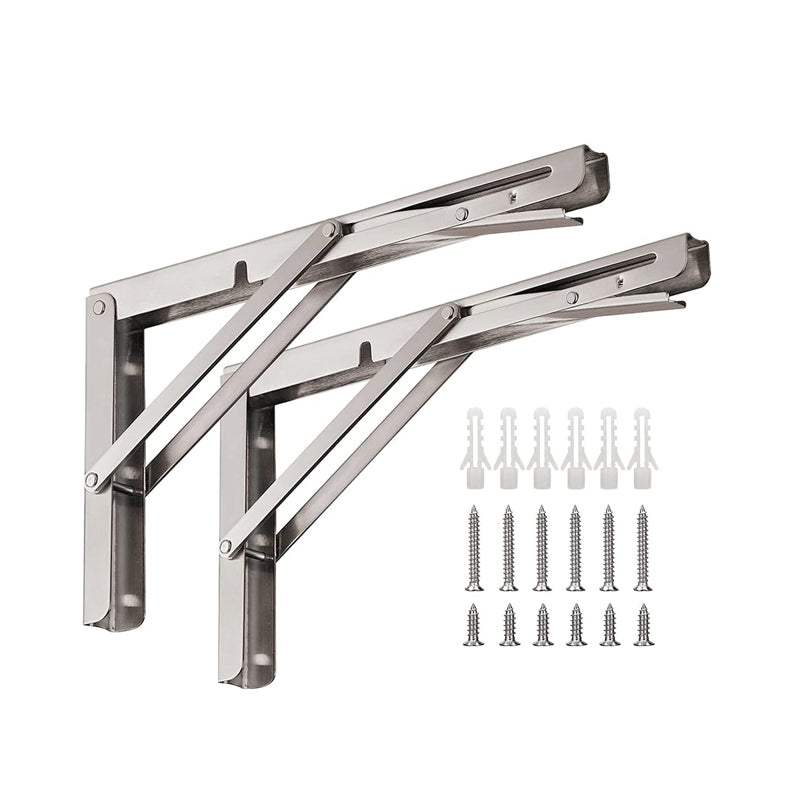 150kg Load Heavy-Duty Stainless-Steel Folding Table Bracket Shelf Bench_1