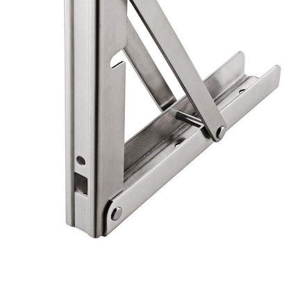 150kg Load Heavy-Duty Stainless-Steel Folding Table Bracket Shelf Bench_5