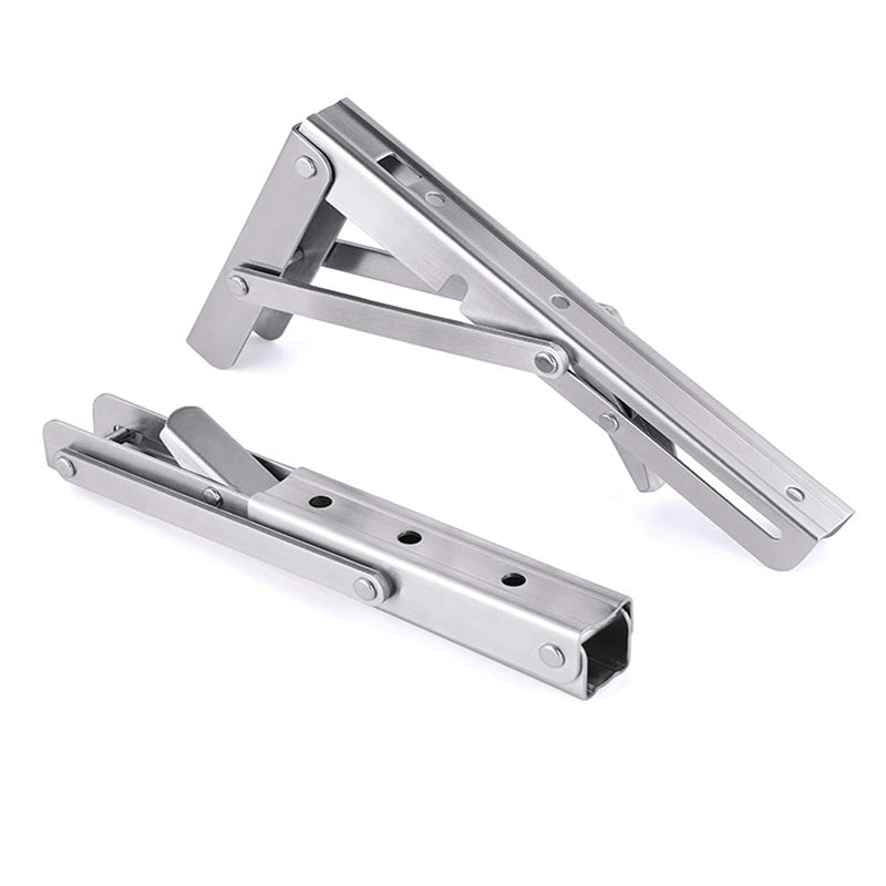 150kg Load Heavy-Duty Stainless-Steel Folding Table Bracket Shelf Bench_6