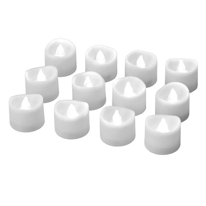 Pack of 12 Flameless Flickering LED Tealight Candles - Battery Operated_0