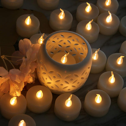 Pack of 12 Flameless Flickering LED Tealight Candles - Battery Operated_16