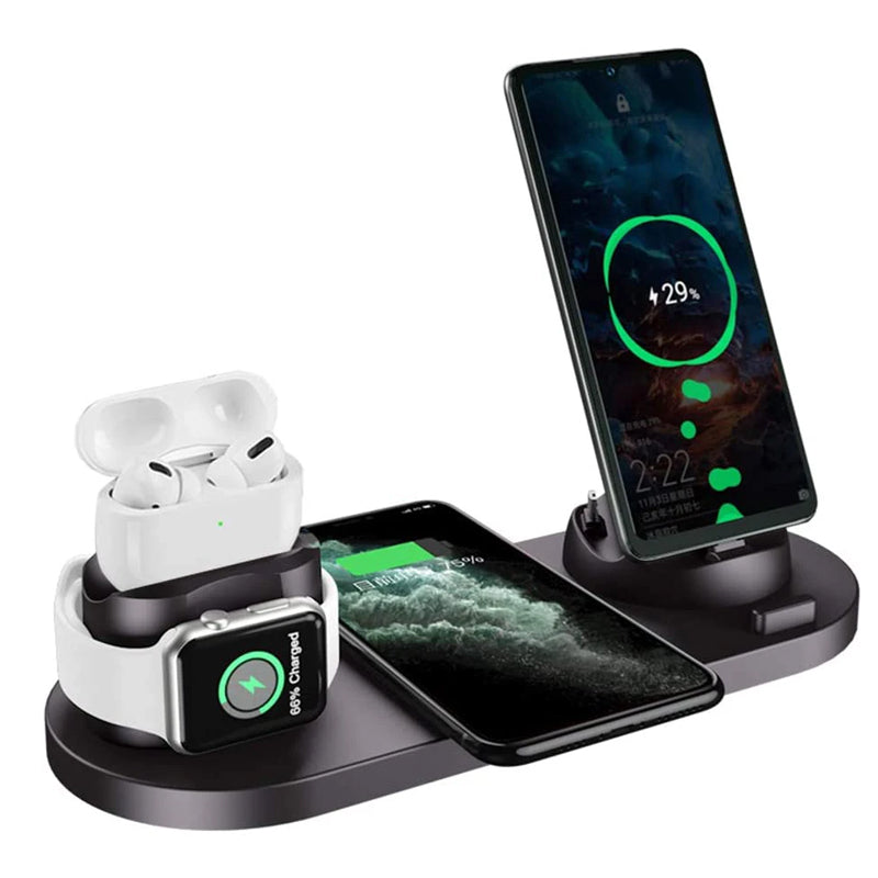 6-in-1 Wireless Charging Station Fast Charging Dock for Android and Apple Devices_3