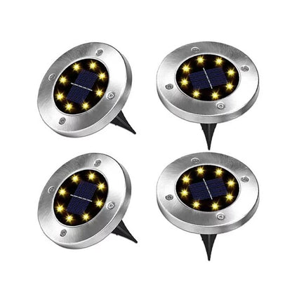 8-LEDS Waterproof Solar Ground Garden Lights - The Grand Bazaar of Australia