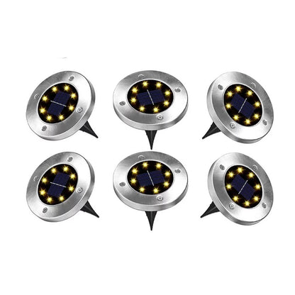 8-LEDS Waterproof Solar Ground Garden Lights - The Grand Bazaar of Australia