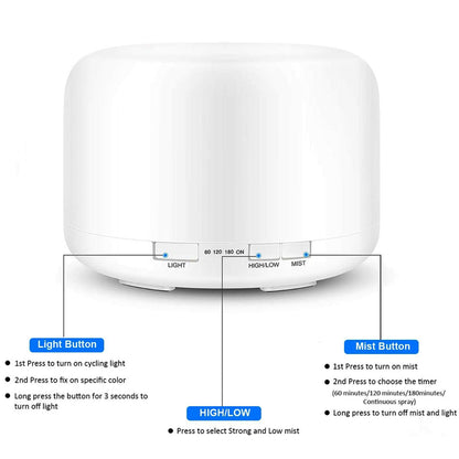 500ml Remote Controlled Multifunctional Essential Oil Diffuser with LED Light_6