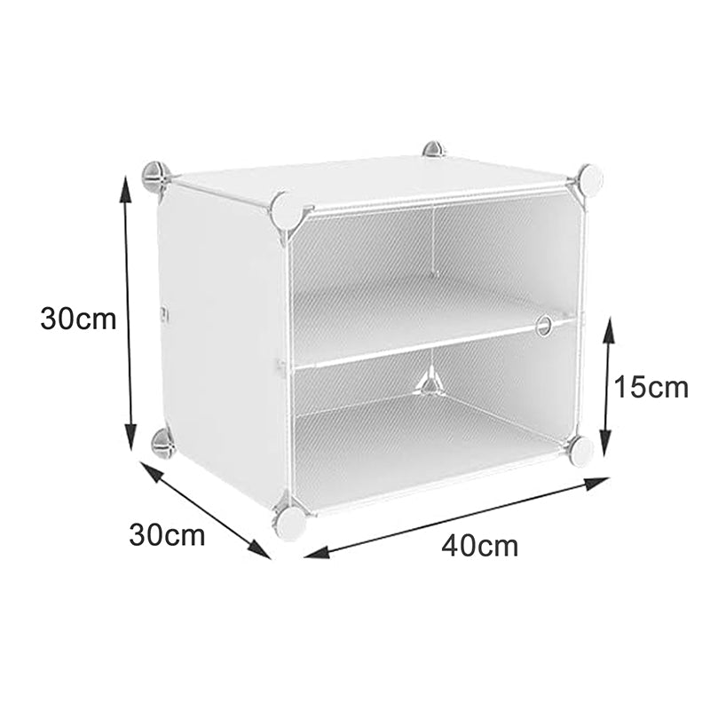 Clear Door White Cube Stackable DIY Shoe Cabinet Rack_14