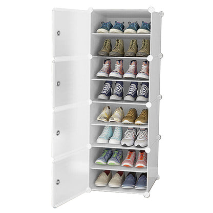 Clear Door White Cube Stackable DIY Shoe Cabinet Rack_27