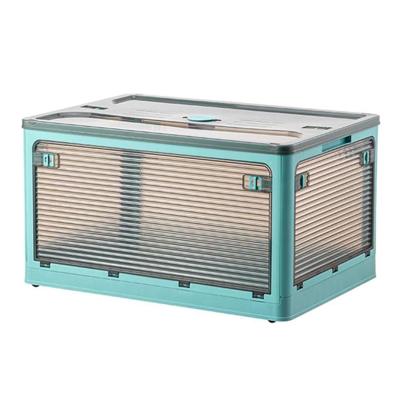 Plastic 4 Doors Stackable Collapsible Storage Bins with Lid & Wheels - The Grand Bazaar of Australia