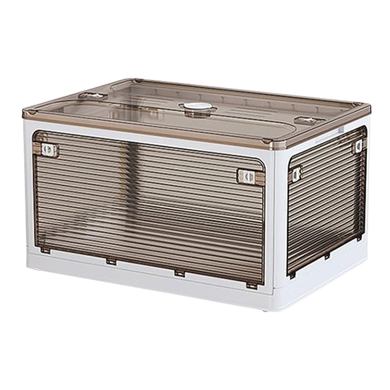 Plastic 4 Doors Stackable Collapsible Storage Bins with Lid & Wheels - The Grand Bazaar of Australia
