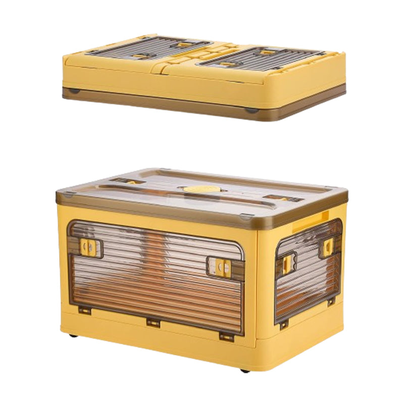 Plastic 4 Doors Stackable Collapsible Storage Bins with Lid & Wheels - The Grand Bazaar of Australia