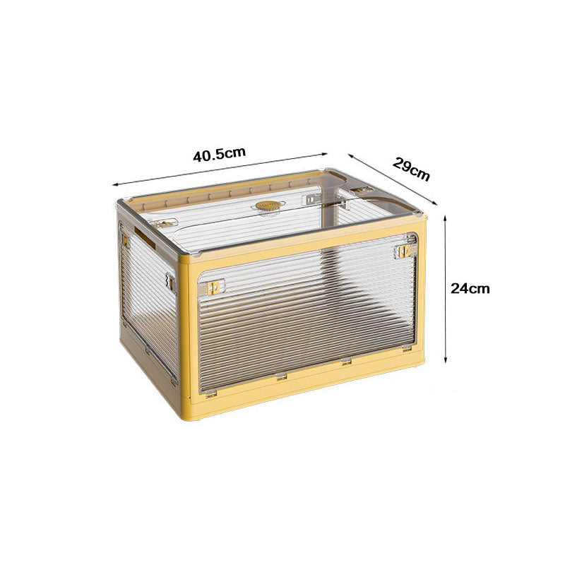 Plastic 4 Doors Stackable Collapsible Storage Bins with Lid & Wheels - The Grand Bazaar of Australia