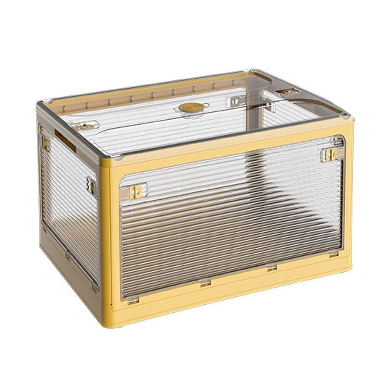 Plastic 4 Doors Stackable Collapsible Storage Bins with Lid & Wheels - The Grand Bazaar of Australia