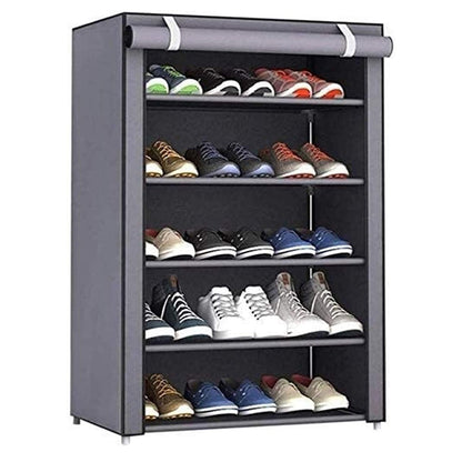 Nonwovens Fabric Dustproof Multilayer Shoes Cabinet Organizer in Black and Grey - The Grand Bazaar of Australia