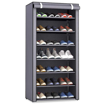 Nonwovens Fabric Dustproof Multilayer Shoes Cabinet Organizer in Black and Grey - The Grand Bazaar of Australia