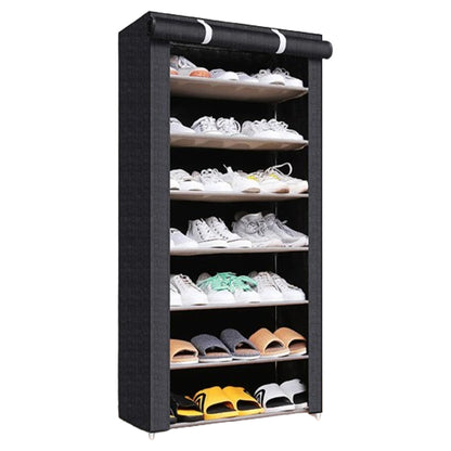 Nonwovens Fabric Dustproof Multilayer Shoes Cabinet Organizer in Black and Grey - The Grand Bazaar of Australia
