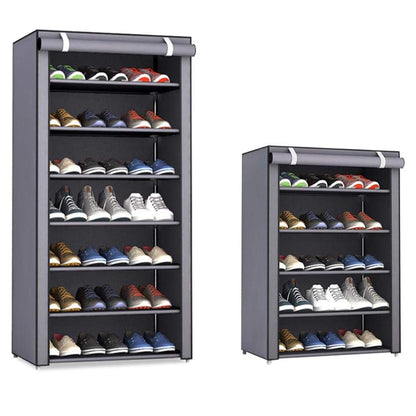 Nonwovens Fabric Dustproof Multilayer Shoes Cabinet Organizer in Black and Grey - The Grand Bazaar of Australia