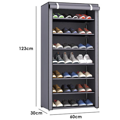 Nonwovens Fabric Dustproof Multilayer Shoes Cabinet Organizer in Black and Grey - The Grand Bazaar of Australia