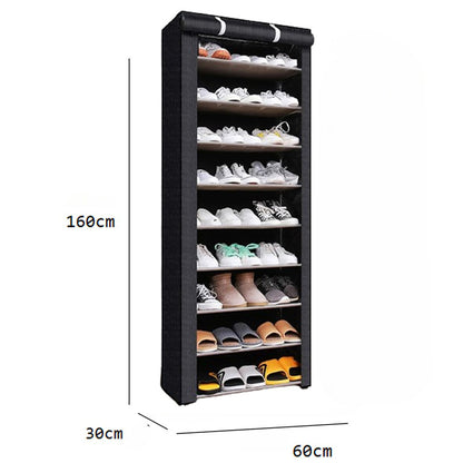 Nonwovens Fabric Dustproof Multilayer Shoes Cabinet Organizer in Black and Grey - The Grand Bazaar of Australia