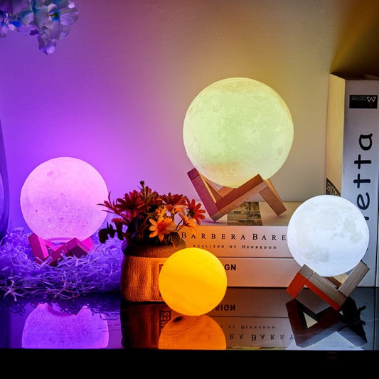 Moon Lamp LED Night Light Battery Powered With Plastic Stand - The Grand Bazaar of Australia