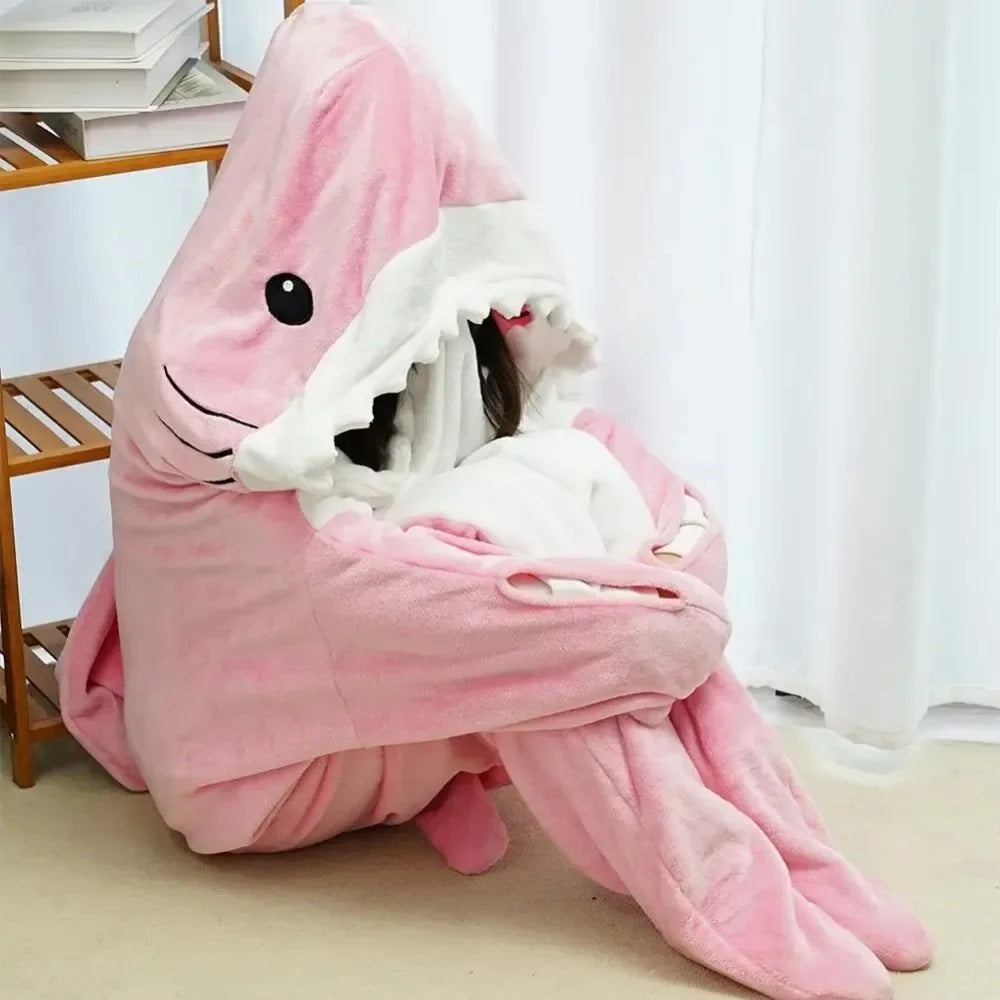 Funny Homewear Shark Onesie Sleeping Bag Winter Warm Blanket - The Grand Bazaar of Australia