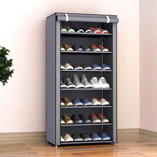 Nonwovens Fabric Dustproof Multilayer Shoes Cabinet Organizer in Black and Grey - The Grand Bazaar of Australia