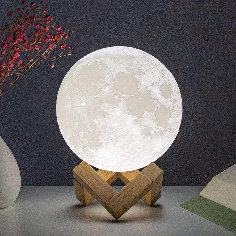 Moon Lamp LED Night Light Battery Powered With Plastic Stand - The Grand Bazaar of Australia