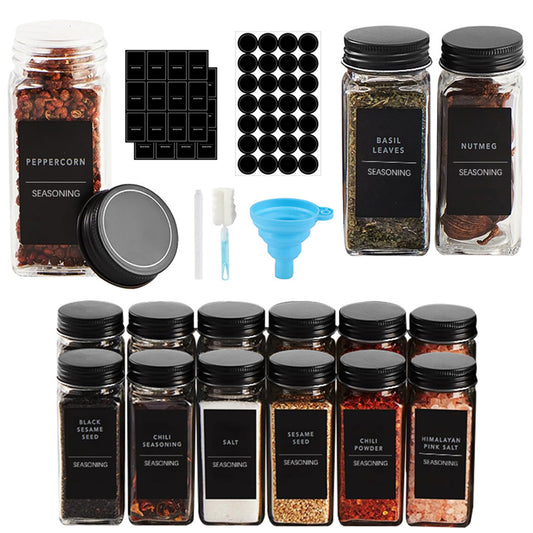 STORFEX 12-Pack 120ml Glass Spice Jars with Labels - The Grand Bazaar of Australia