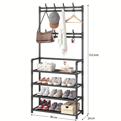 STORFEX 4-Tier 3-in-1 Coat Hanger and Shoe Rack - Organize Your Entryway with Style - The Grand Bazaar of Australia