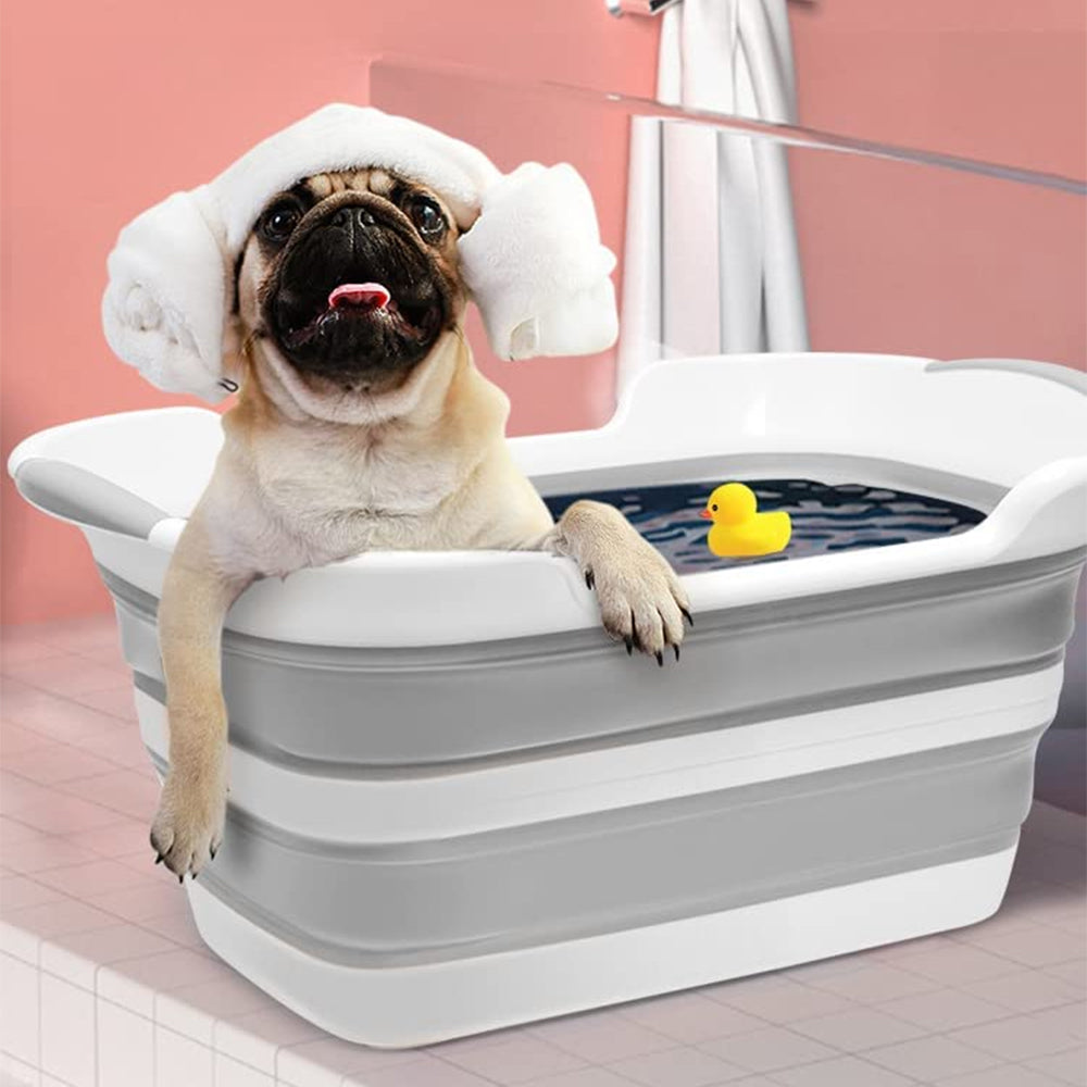 PETSWOL Collapsible Pet Bathtub with Water Drain Plug - The Grand Bazaar of Australia