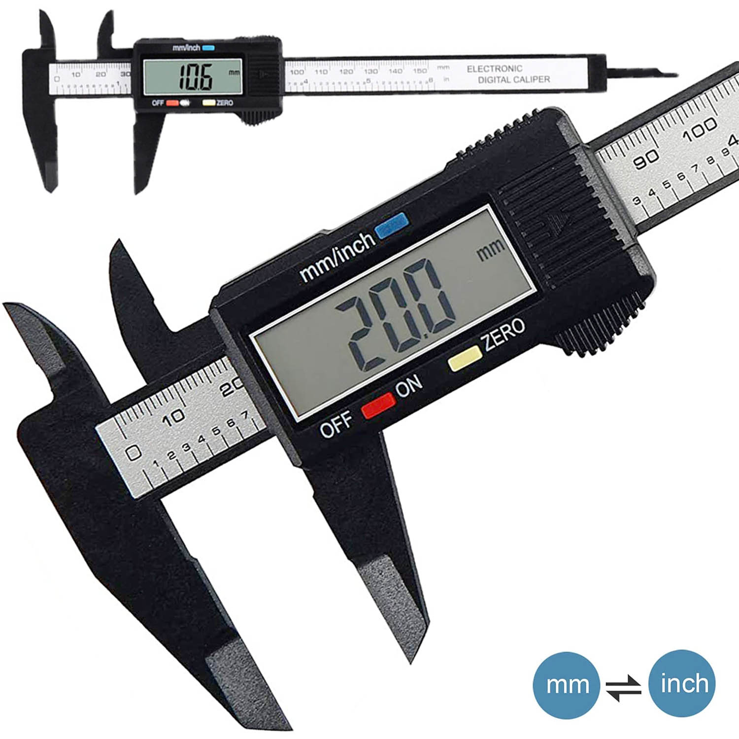 150mm/100mm Carbon Fiber Digital Caliper - The Grand Bazaar of Australia
