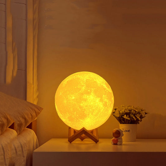 Moon Lamp LED Night Light Battery Powered With Plastic Stand - The Grand Bazaar of Australia