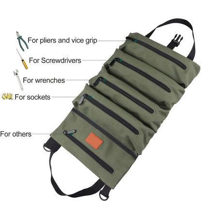 Multi-Purpose Canvas Roll Up Tool Bag - The Grand Bazaar of Australia