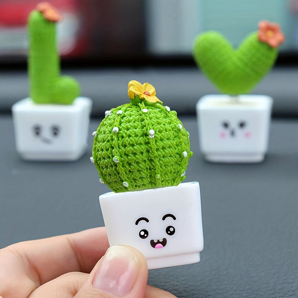 4pcs Resin Succulent Cactus Mini Green Plant Car Crafts - The Grand Bazaar of Australia