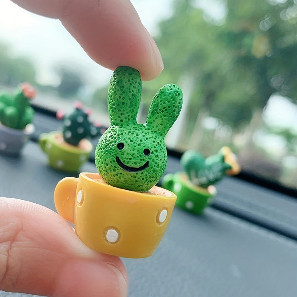 4pcs Resin Succulent Cactus Mini Green Plant Car Crafts - The Grand Bazaar of Australia