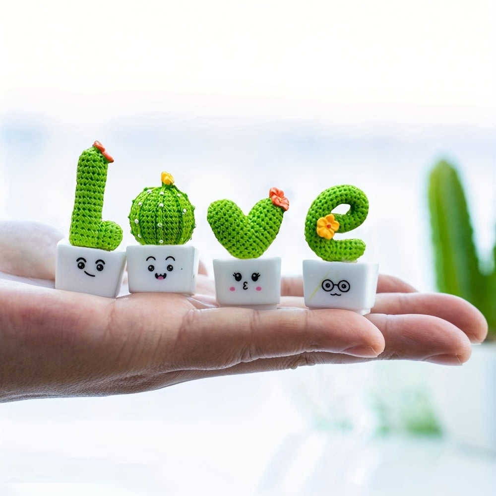 4pcs Resin Succulent Cactus Mini Green Plant Car Crafts - The Grand Bazaar of Australia