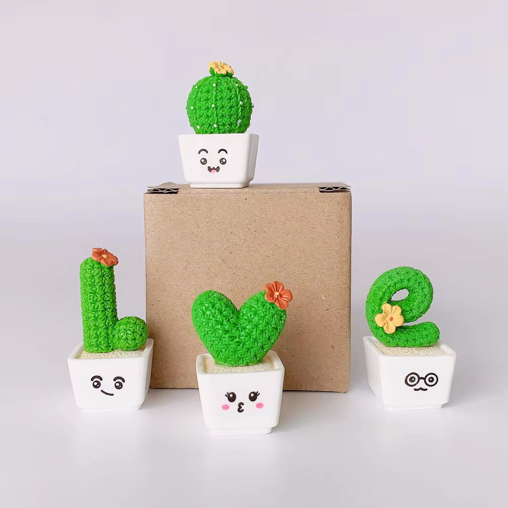 4pcs Resin Succulent Cactus Mini Green Plant Car Crafts - The Grand Bazaar of Australia