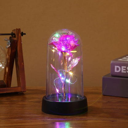 LED Enchanted Galaxy Rose with Fairy Lights in Dome - The Grand Bazaar of Australia
